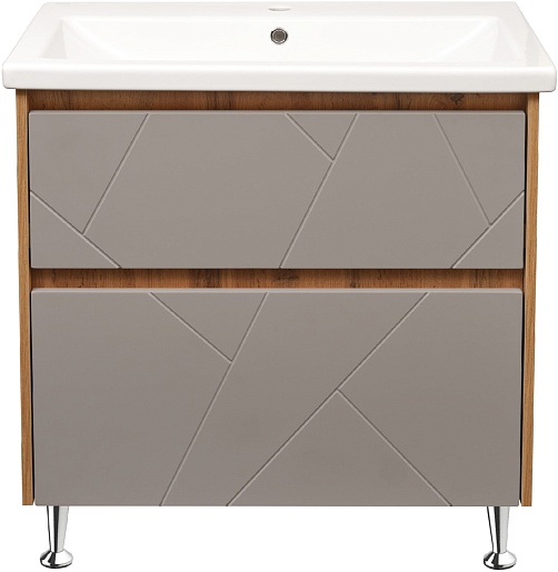 Stella Polare Тумба с раковиной Рене 60 дуб вотан/серый – фото-1